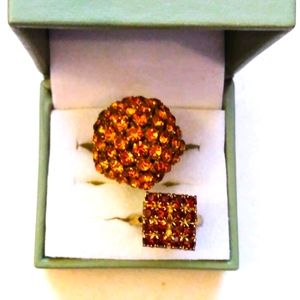 Gorgeous Vintage Golden Rhinestone Adjustable Ring